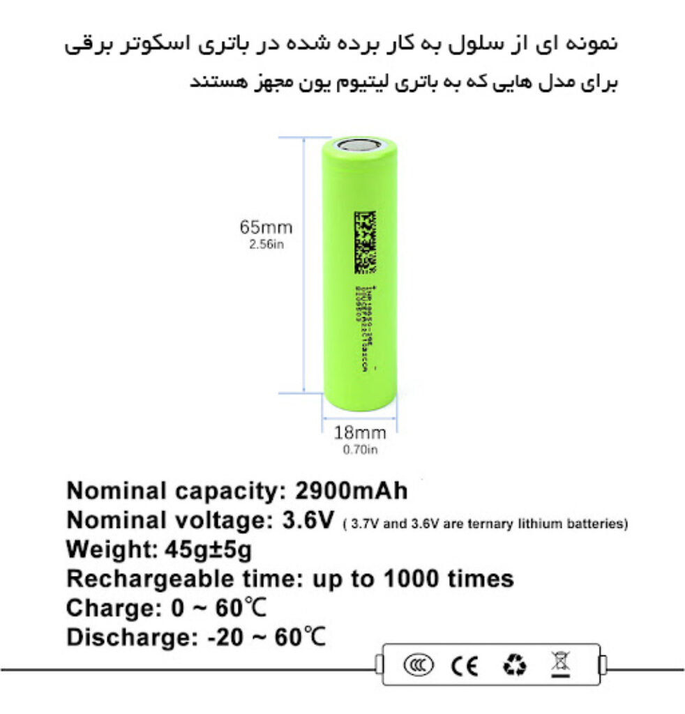 سلول 18650 برای باتری اسکوتر